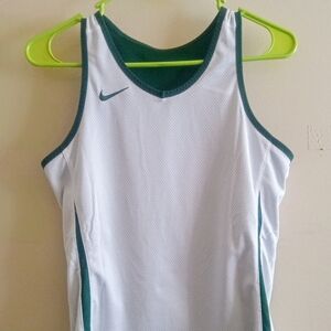 Nike White and Green Reversible Sports Jersey